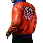 DBZ Goku Kakarot Orange Leather Jacket – Anime-Inspired Bomber for Cosplay, Streetwear & Riders - Image 6