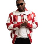 Men’s Red & White Lambskin Leather Biker Jacket – Checkmate Quilted Moto Style - Image 4
