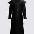 Men’s Full-Length Black Leather Duster – Matrix-Inspired Trench Coat for Motorcycle, Cosplay & Gothic Looks