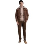 Men’s Suede Leather Bomber Jacket with Detachable Fur Collar – Casual & Smart Outerwear - Image 3