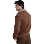 Men’s Suede Leather Bomber Jacket with Detachable Fur Collar – Casual & Smart Outerwear - Image 2