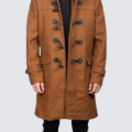 Men’s Tan Wool Coat with Hood & Toggle Closure – Premium Winter Outerwear - Image 3