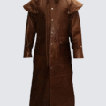 Unisex Brown Leather Duster Coat – Full-Length Matrix-Inspired Trench for Cosplay, Riding & Everyday Style