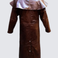 Unisex Long Brown Leather Duster Coat – Vintage Steampunk Matrix-Inspired Trench for Men & Women - Image 2