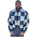 Men’s Checkmate Black & White Leather Jacket – Premium Lambskin, Motorcycle Style - Image 3