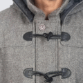 Men’s Grey Wool-Blend Toggle Coat with Hood – Tailored Fit, Classic Winter Warmth - Image 4
