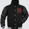 Men's NY Yankees Hooded Varsity Jacket - Image 1