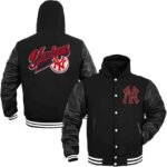 Men's NY Yankees Hooded Varsity Jacket - Image 3