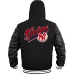 Men's NY Yankees Hooded Varsity Jacket - Image 2
