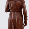 Men’s Vintage Distressed Long Leather Coat with Belt – Rugged Steampunk Biker Style - Image 2