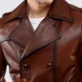Men’s Vintage Distressed Long Leather Coat with Belt – Rugged Steampunk Biker Style - Image 3