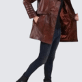 Men's Vintage Distressed Leather Trench Coat – Classic Long Duster for Rugged Elegance - Image 3