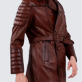 Men's Vintage Distressed Leather Trench Coat – Classic Long Duster for Rugged Elegance - Image 4