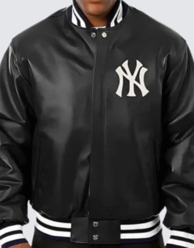 Men’s Yankees Black Leather Bomber jacket