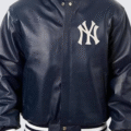 Men’s Yankees blue leather Bomber Jacket