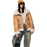 Women’s B3 Shearling Leather Aviator Jacket – Classic RAF Bomber Style Outerwear - Image 3