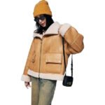 Women’s B3 Shearling Leather Aviator Jacket – Classic RAF Bomber Style Outerwear - Image 4