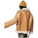 Women’s B3 Shearling Leather Aviator Jacket – Classic RAF Bomber Style Outerwear - Image 2