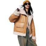Women’s B3 Shearling Leather Aviator Jacket – Classic RAF Bomber Style Outerwear - Image 5