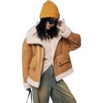 Women’s B3 Shearling Leather Aviator Jacket – Classic RAF Bomber Style Outerwear - Image 6