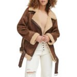 Women’s B3 Shearling Leather Jacket – Vintage RAF Aviator Style with Off-White Fur Collar - Image 5