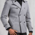 Edward Cullen Men’s Grey Pea Coat | Twilight-Inspired Vampire Cosplay Jacket - Image 1
