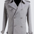Edward Cullen Men’s Grey Pea Coat | Twilight-Inspired Vampire Cosplay Jacket - Image 3