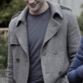 Edward Cullen Men’s Grey Pea Coat | Twilight-Inspired Vampire Cosplay Jacket - Image 6