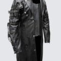Men’s Gothic Steampunk Leather Trench Coat – Long Matrix-Inspired Jacket - Image 3