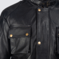 Men’s Black Leather M-65 Field Jacket | Military-Inspired Tactical Outerwear - Image 3