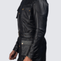 Men’s Black Leather M-65 Field Jacket | Military-Inspired Tactical Outerwear - Image 4