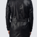 Men’s Black Leather M-65 Field Jacket | Military-Inspired Tactical Outerwear - Image 2